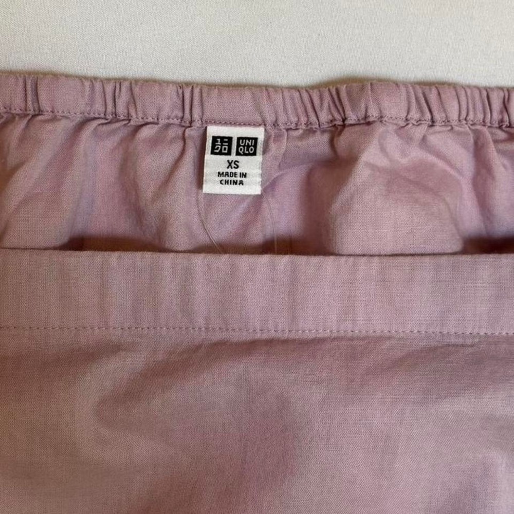 Lilac Purple Crop top With Square Neckline and Puffy Sleeves UNIQLO Size XS - Picture 4 of 8
